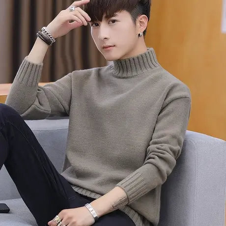 男士高领毛衣男秋季2025新款慵懒风韩版潮流针织衫帅气冬季半高领图片