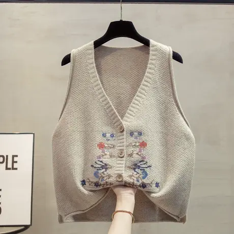 v领针织开衫马甲背心女2025春秋新款宽松外穿马夹外搭毛衣坎肩潮商品大图