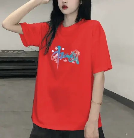 中国风红色女虎年本命年小众2023年新款高级设计感短袖夏季ins潮图片