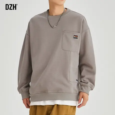 男士重磅卫衣男潮牌秋季圆领宽松男装2023新款长袖上衣打底衫美式商品大图