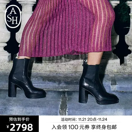 ASH女鞋秋冬AMAZING黑色短靴时尚复古切尔西靴时装靴超高跟靴商品大图