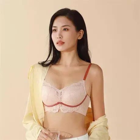 小胸聚拢内衣女性感蕾丝胸罩无钢圈上托收副乳防下垂平胸专用文胸图片
