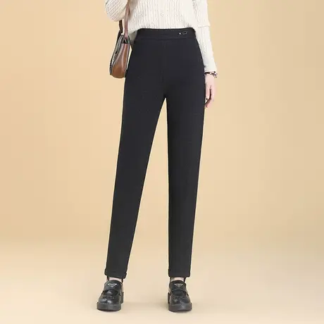 蚕丝绒棉裤休闲裤黑色小脚裤女冬季2023新款高腰显瘦长裤子铅笔裤图片