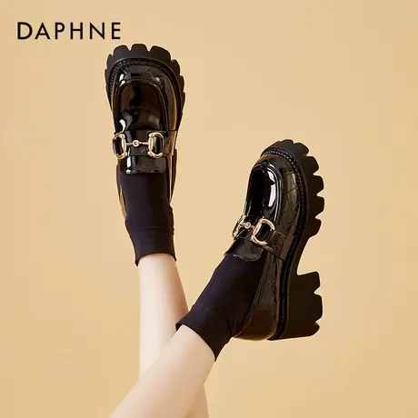 达芙妮乐福鞋女鞋2022年夏款厚底时尚流行的鞋子增高一脚蹬小皮鞋图片