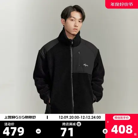 GXG男装 仿羊羔毛拼接保暖立领夹克外套棉服男 2023年冬季新品商品大图