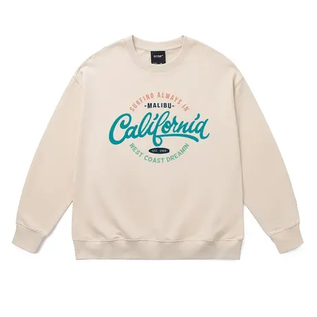 青少年卫衣秋冬美式校园复古花体字母设计感加绒加厚潮牌休闲衣服商品大图