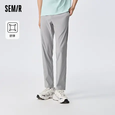 舒服裤|森马休闲裤男夏季简约纯色弹力小脚裤都市日常通勤风长裤商品大图