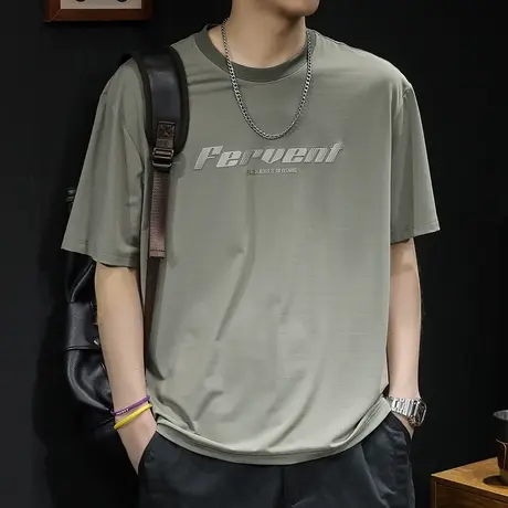 2024新款衣服男款圆领大码男装体恤商品大图