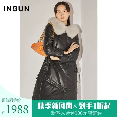 恩裳COVER冬2022狐狸毛领防风保暖加厚白鸭绒绵羊皮羽绒皮草商品大图