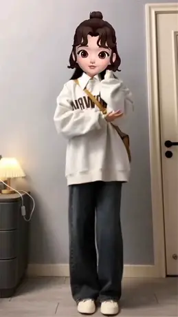 圆领卫衣女春秋薄款小个子宽松慵懒风美式复古潮牌oversize上衣服商品大图