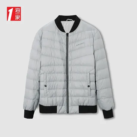海一家时尚休闲外套秋季轻薄舒适简约立领男士羽绒服图片