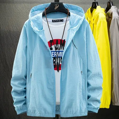 冰丝防晒衣男士夏季2022新款防晒服超薄款透气户外运动服潮牌外套商品大图