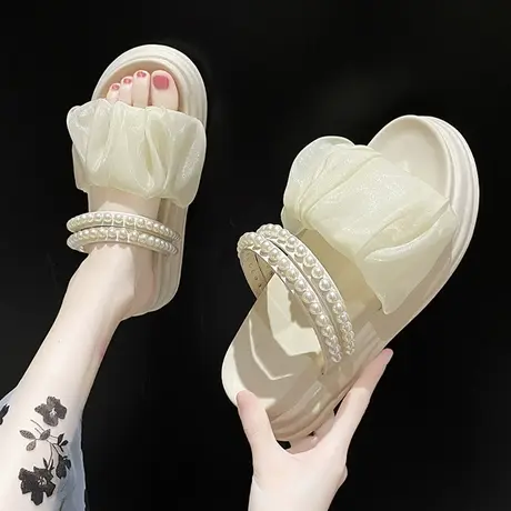 厚底拖鞋女夏外穿2023年新款两穿凉鞋时尚仙女平底温柔流行凉拖鞋商品大图