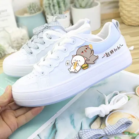 低帮帆布鞋韩版增高厚底小白鞋子女夏秋平底休闲板鞋皮面白板女鞋图片