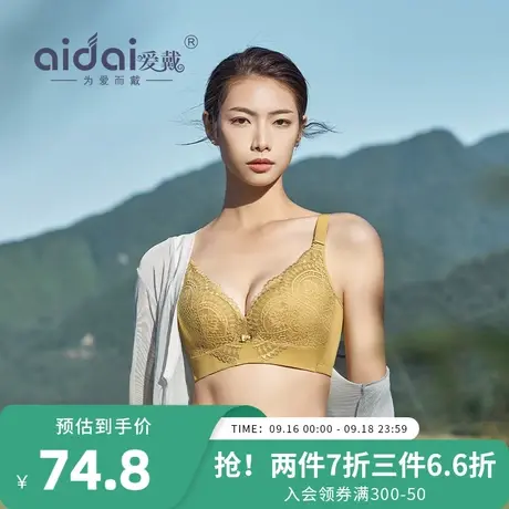 爱戴文胸女小胸平胸聚拢植物染蚕丝无钢圈性感上托调整型胸罩内衣商品大图