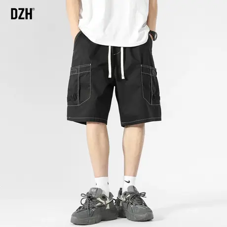 男士黑色高级感短裤男潮牌宽松2023年新款男裤夏季薄款工装五分裤商品大图