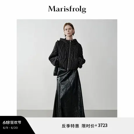 【轻羽羽绒】Marisfrolg玛丝菲尔冬新黑色白鹅绒羽绒服夹克图片