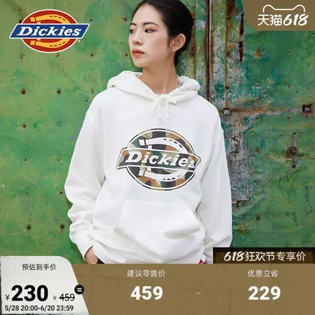 Dickies 秋冬迷彩logo印花加绒宽松休闲连帽卫衣 男女情侣商品大图