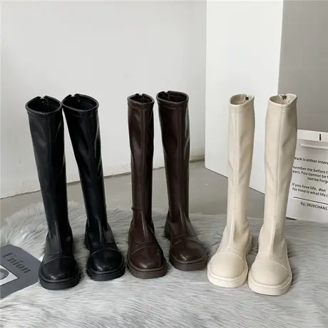 网红长靴女不过膝2023年新款秋冬百搭显瘦切尔西马丁高筒骑士靴子商品大图