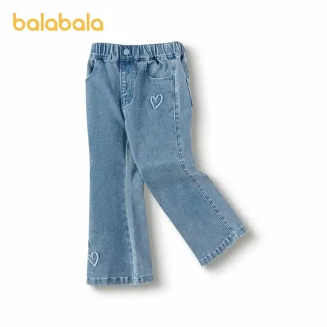 巴拉巴拉童装儿童牛仔裤女童喇叭裤2024秋装新款长裤商品大图