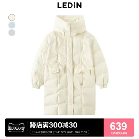 【商场同款】乐町长款抽绳羽绒服2022冬季新款宽松羽绒C5ACC4L01图片