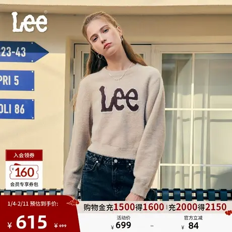 Lee软fufu商场款25冬新舒适版圆领大Logo设计女毛衣LWT011297209图片