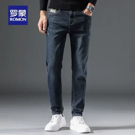 【秒杀清仓】罗蒙男士潮流牛仔裤春季新款简约休闲裤时尚耐磨长裤图片