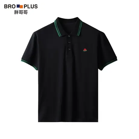 胖哥哥男短袖大码polo衫翻领T恤夏季潮流刺绣加肥加大胖子保罗衫商品大图