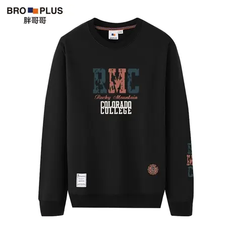 胖哥哥春季款大码卫衣男加肥加大圆领潮胖男士宽松长袖春秋男装商品大图