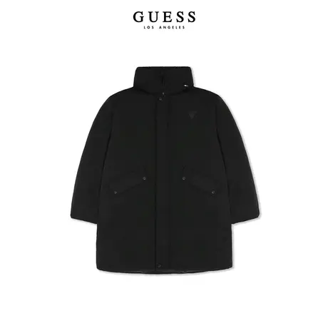 【38上新季】GUESS 季男士简约连帽中长款保暖派克羽绒服图片