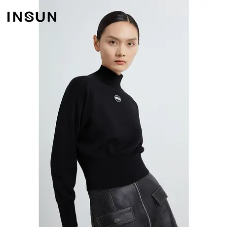INSUN恩裳奥莱秋季高领打底羊毛针织衫商品大图