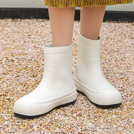 防滑雨靴新款软底胶鞋耐磨雨鞋女款时尚外穿成人中筒水鞋加绒防水商品大图