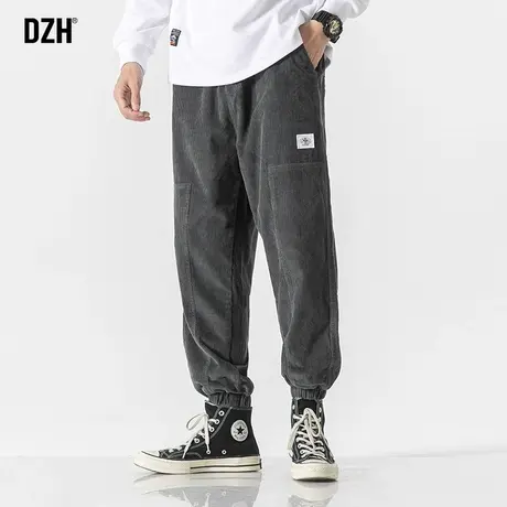 男士灰色灯芯绒男裤宽松春夏款裤子2023新款束脚休闲裤男百搭长裤商品大图