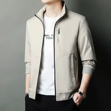 2024新款男装秋冬季宽松立领行政夹克上衣春秋款男士防风休闲外套图片