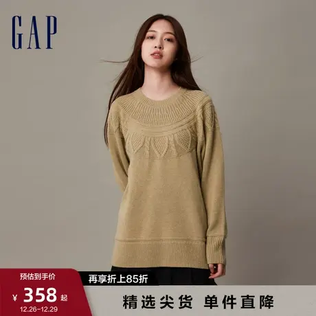 Gap女装早春时尚宽松廓形粗针套头针织衫高级洋气休闲毛衣836323图片