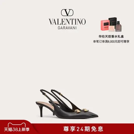 【新品】华伦天奴VALENTINO女士 VLOGO 小牛皮后系带高跟鞋商品大图
