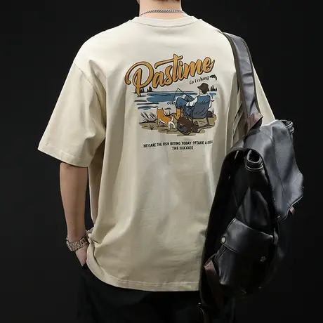 2024新款衣服男款圆领大码男装体恤图片