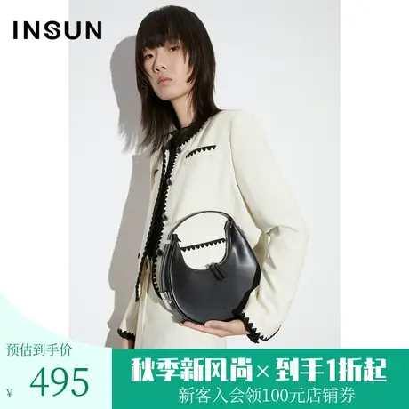 [醋酸系列]恩裳COVER2023年早春新款时尚简约黑白撞色边香风外套商品大图