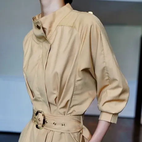 秋装女2023年新款气质流行中长款小个子大衣卡其色轻奢风衣女外套图片