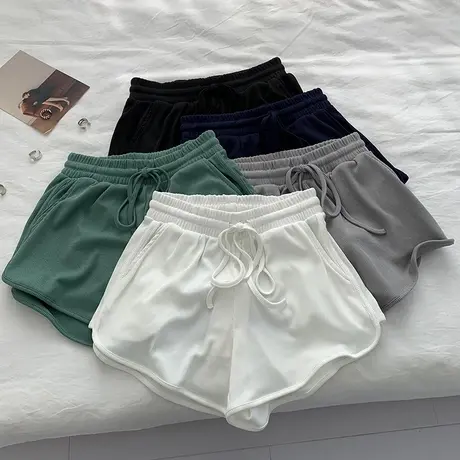 冰丝运动短裤女夏宽松2023新款高腰外穿网红显瘦百搭休闲阔腿热裤图片