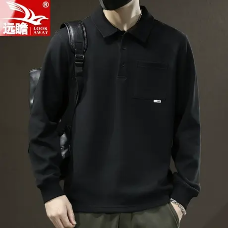 POLO衫男2023新款潮牌卫衣秋季男士长袖t恤休闲打底男款春秋上衣商品大图