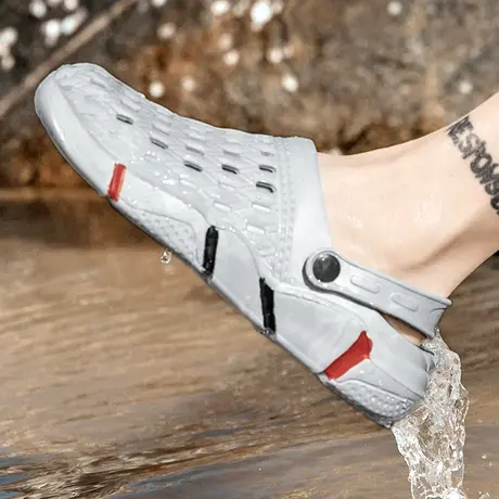 雨鞋男款夏季时尚钓鱼鞋情侣沙滩洞洞鞋户外防滑溯溪涉水鞋防水鞋商品大图