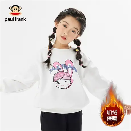 大嘴猴童装儿童加绒卫衣2023秋冬女童洋气中大童保暖上衣潮商品大图