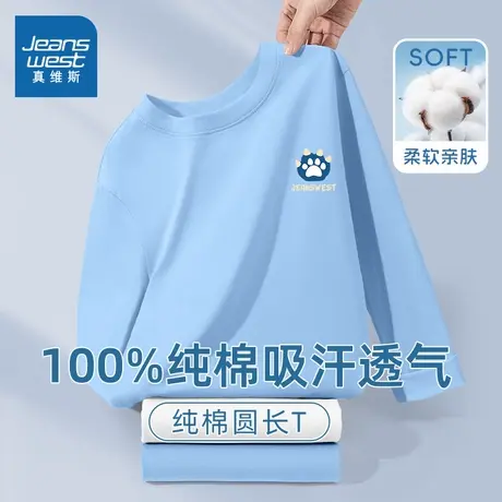 真维斯童装男童t恤男孩纯棉秋装小男孩潮流长袖体恤儿童套头衫潮图片