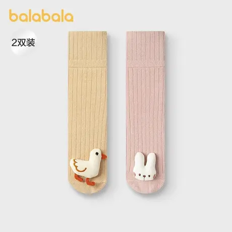 【商场同款】巴拉巴拉宝宝袜子秋新品婴幼儿地板袜防滑底胶两双装图片