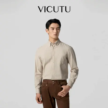 VICUTU威可多男士长袖衬衫秋季新款柔软舒适易打理商务通勤衬衣商品大图