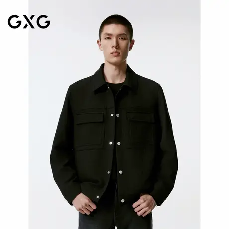 GXG男装  肌理面料翻领夹克男外套 24秋季品G24X213053商品大图