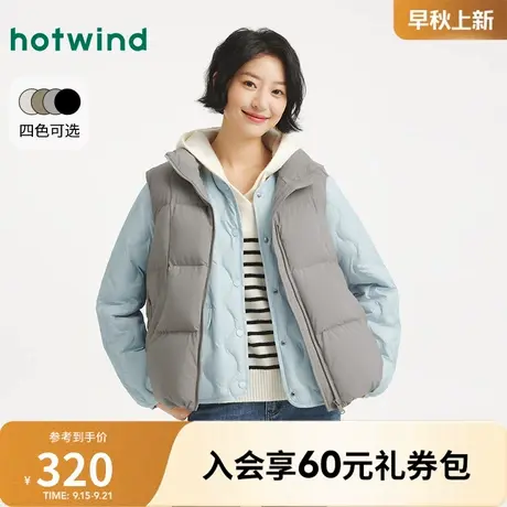 热风2025年冬季新款女士基础羽绒纯色马甲简约百搭耐脏易打理图片