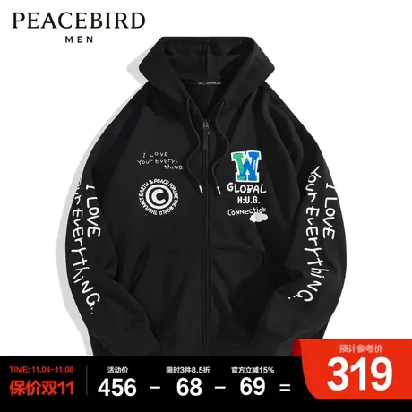 太平鸟男装 2023年春季宽松纯棉男士卫衣潮商品大图
