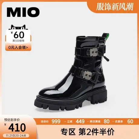MIO米奥年秋冬圆头复古时尚炸街舒适增高时装靴气质短靴图片